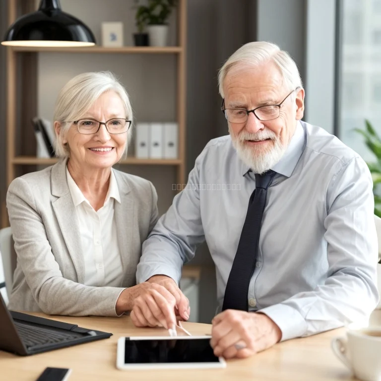 Senior couple reviewing insurance options together